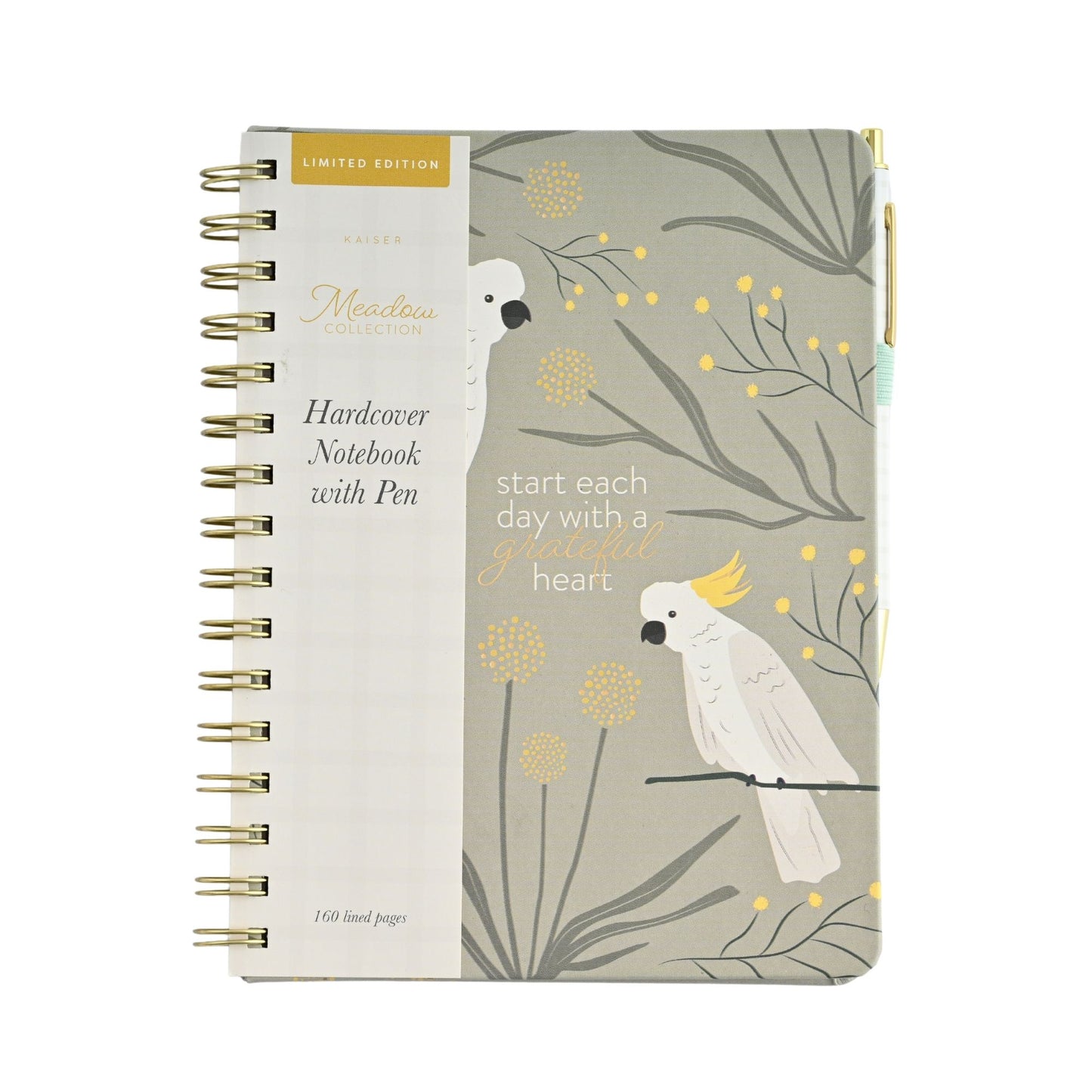 Hardcover Notebook with Pen - Cockatoo Friends