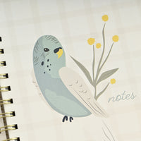 Hardcover Notebook with Pen - Budgie Gingham