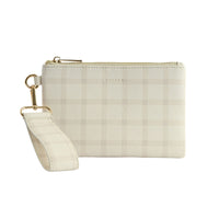 Clutch with Strap - Oatmeal Gingham