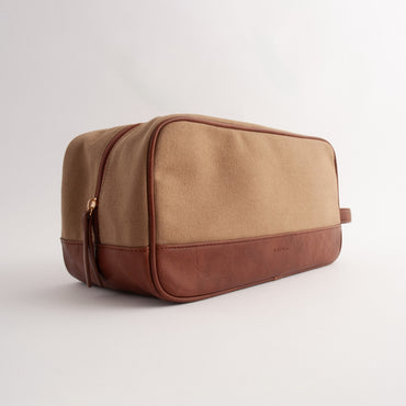 Kaiser Canvas Toiletry Bag - MID BROWN