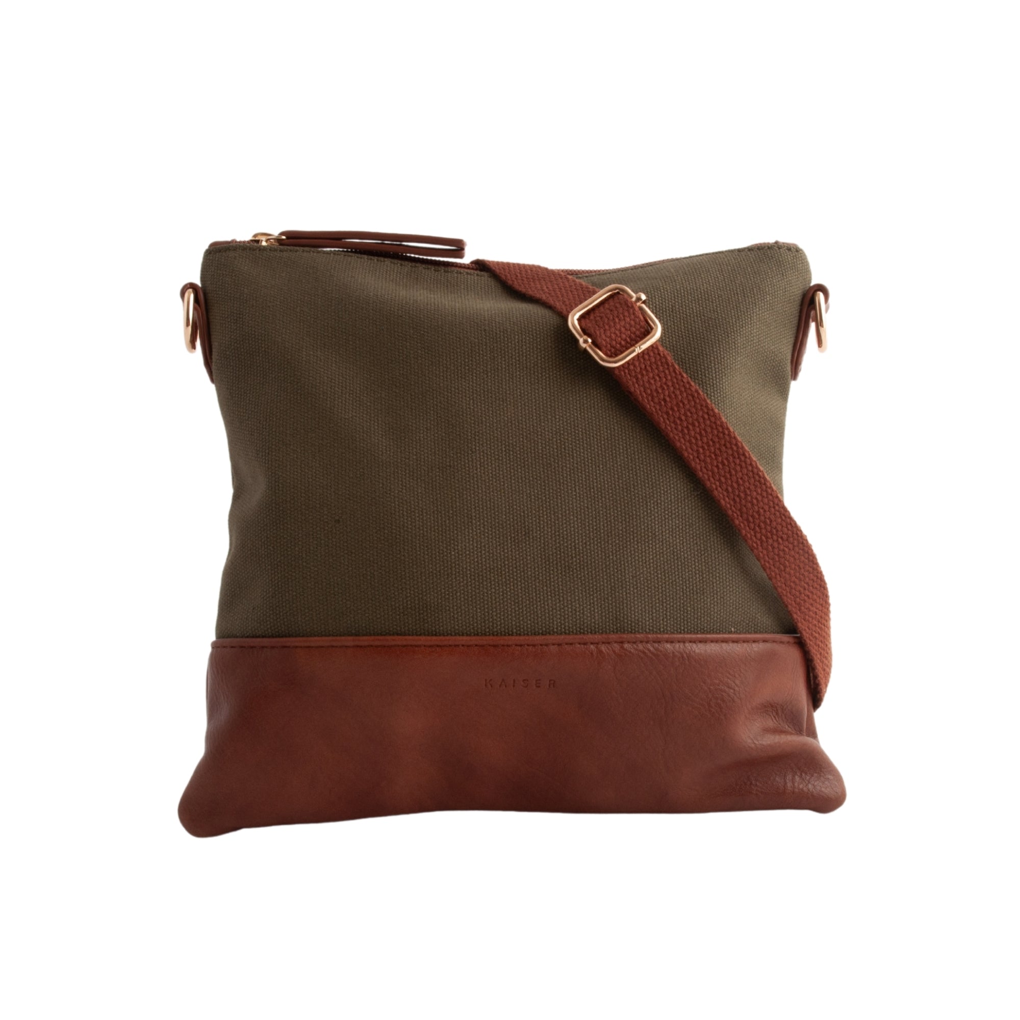 Kaiser Canvas Square Shoulder Bag - KHAKI