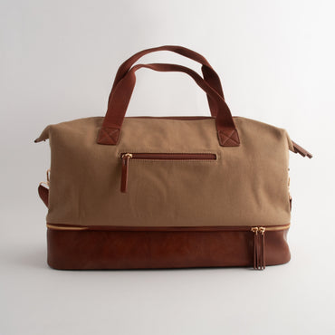 Kaiser Canvas Overnight Travel Bag - MID BROWN