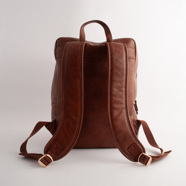 Kaiser Faux Leather Backpack - TAN