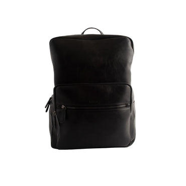 Kaiser Faux Leather Backpack - BLACK