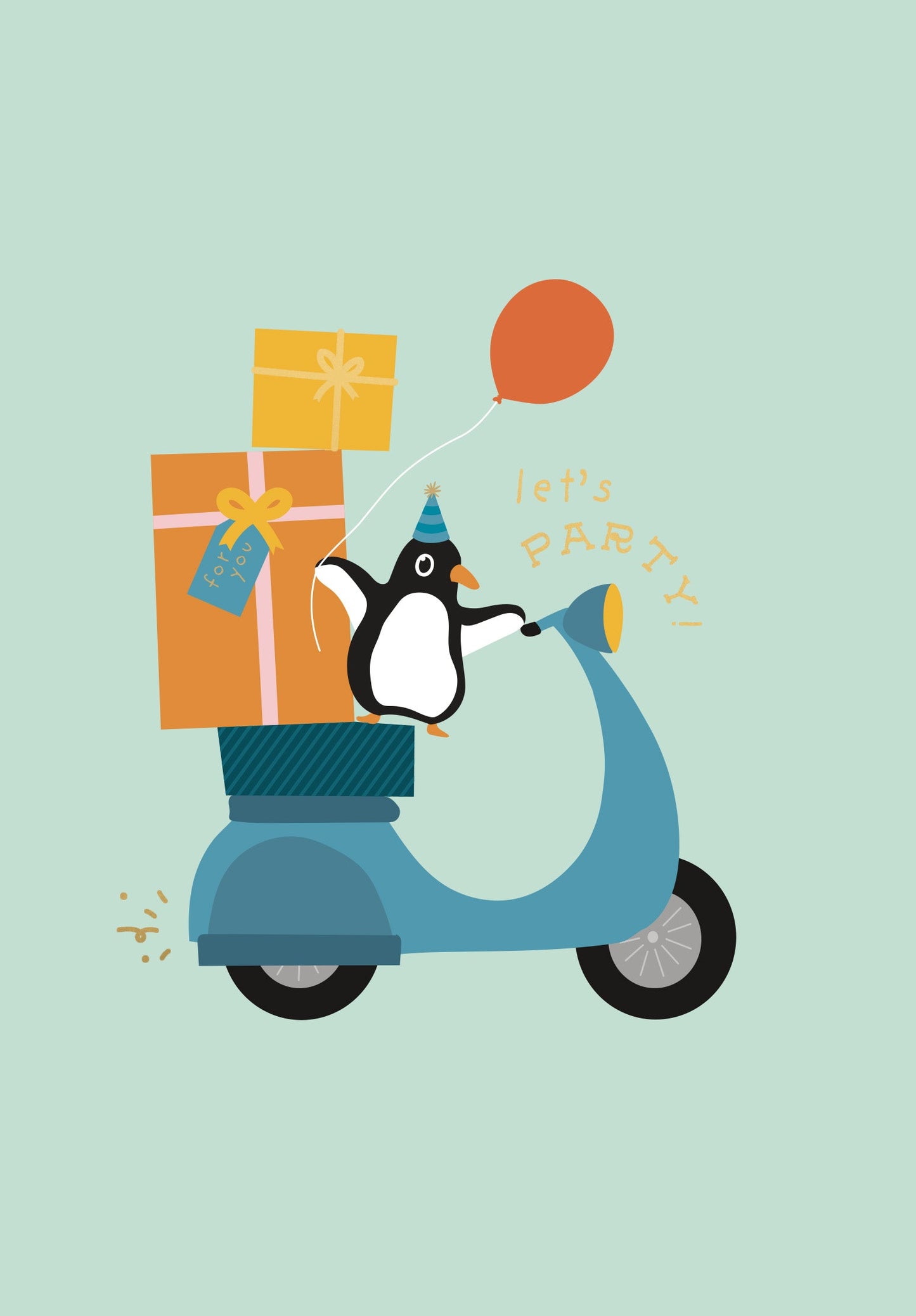 Greeting Card Explorer Mates - Party Penguin