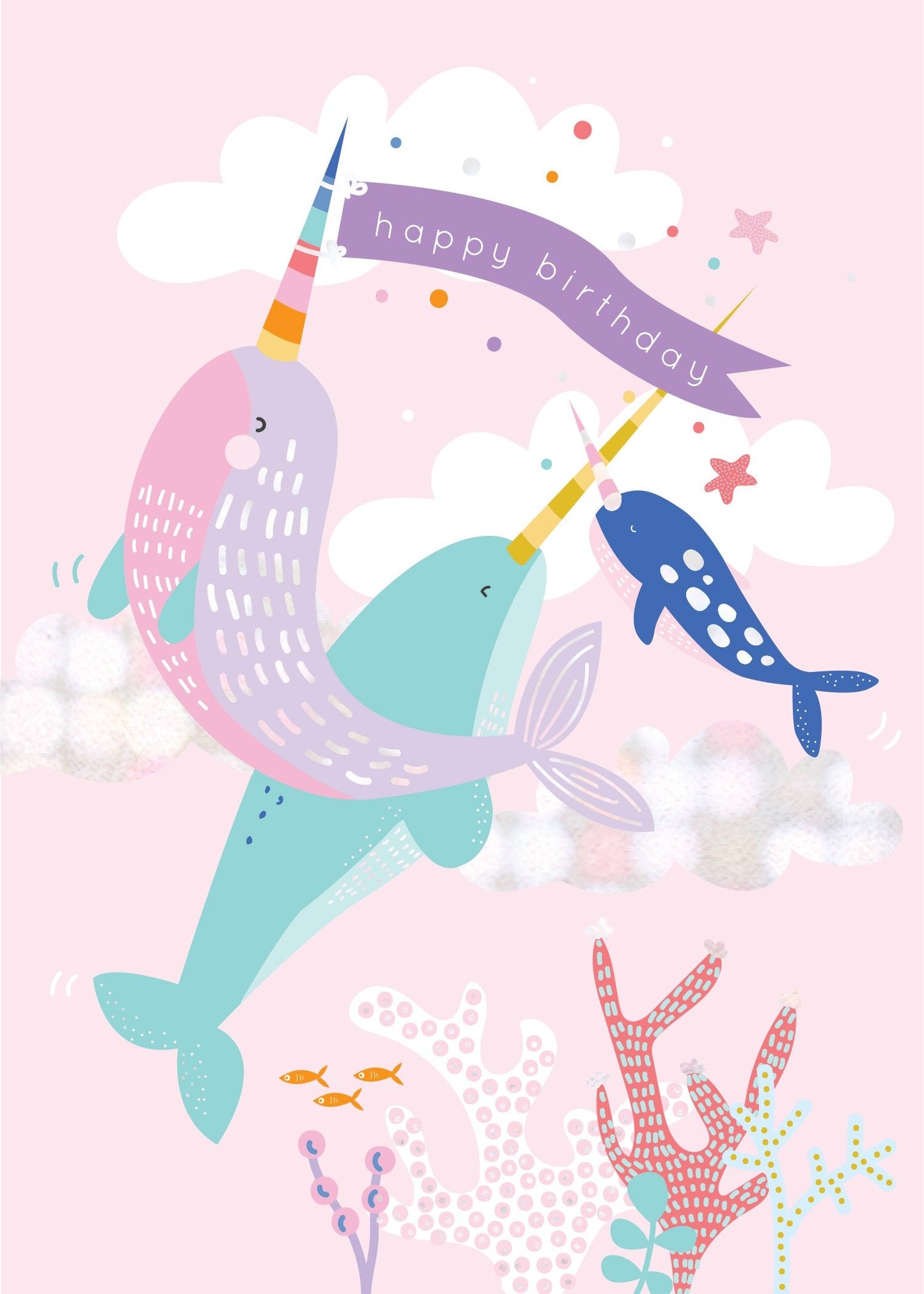 Birthday Card - Narwhals