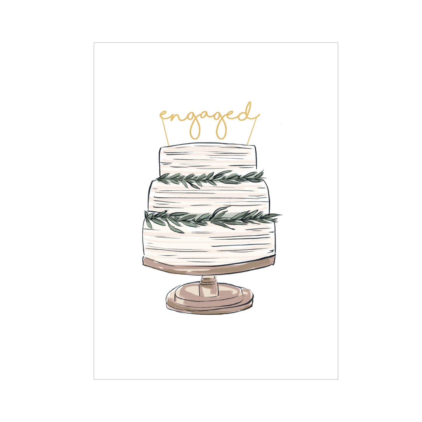 Greeting Card WEDDING - ENGAGED CAKE