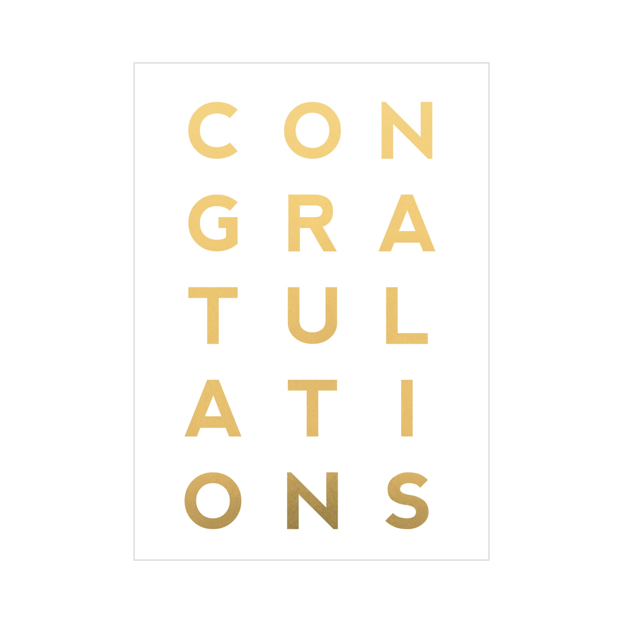 Greeting Card Congrats - Congratulations Gold