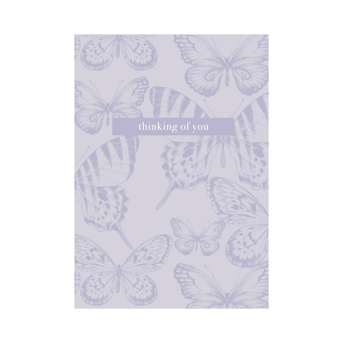 Greeting Card Thinking Of You - Lilac Butterflies