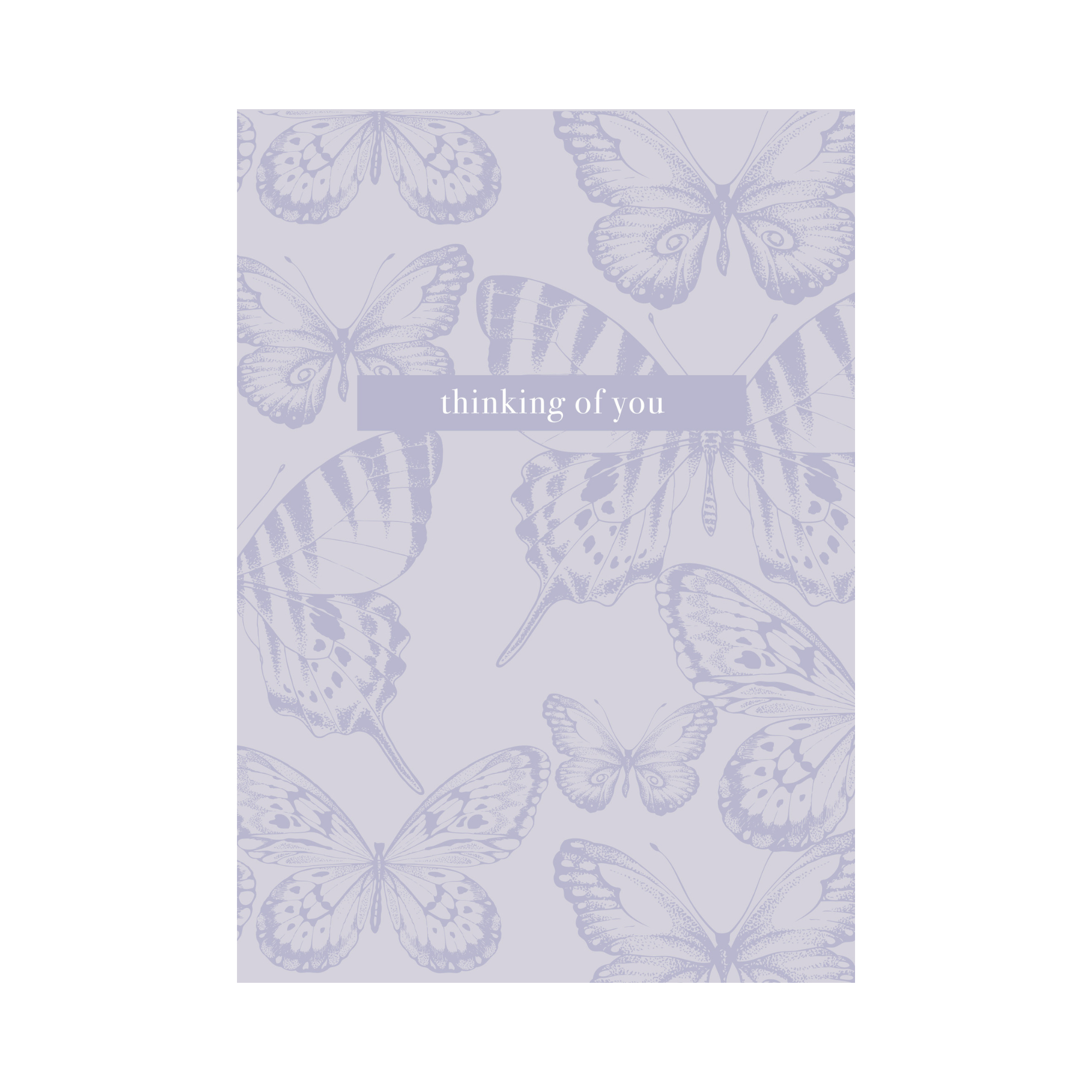 Greeting Card Thinking Of You - Lilac Butterflies