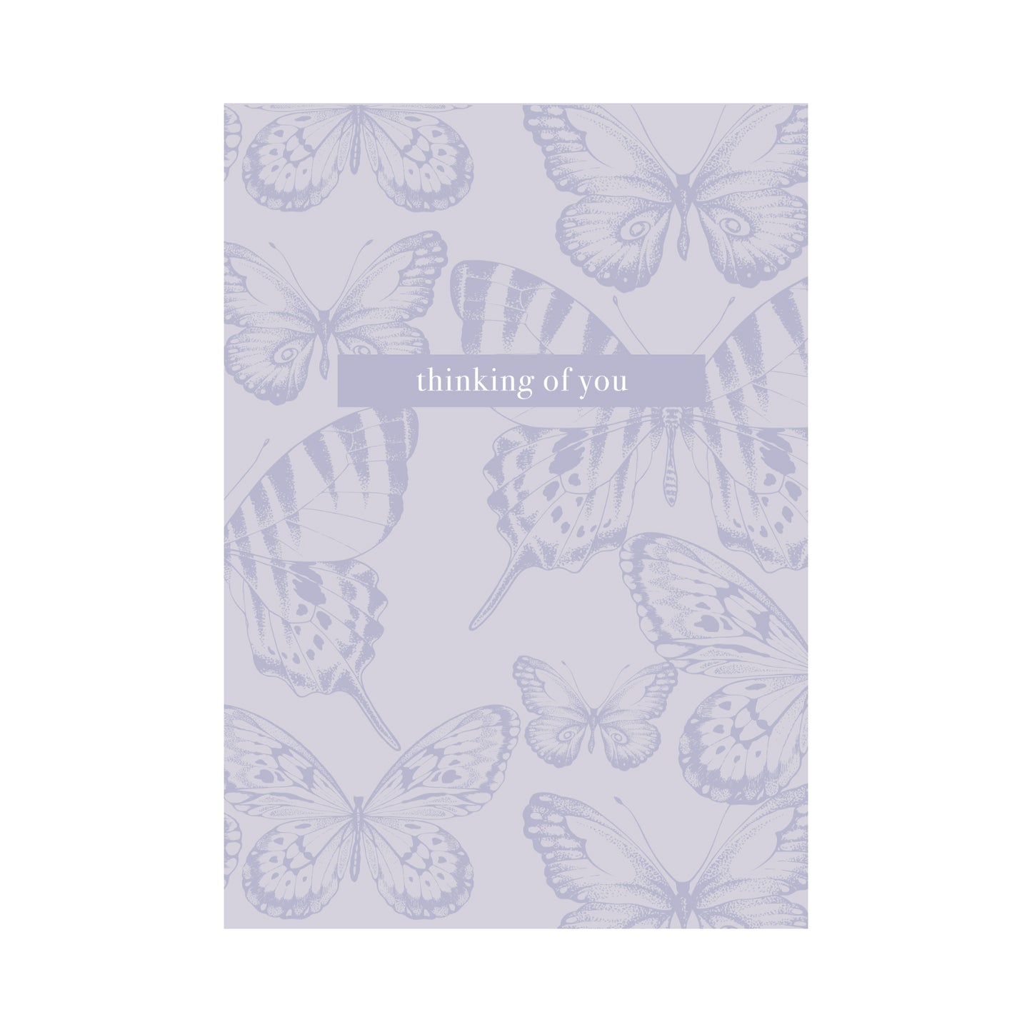 Greeting Card Thinking Of You - Lilac Butterflies