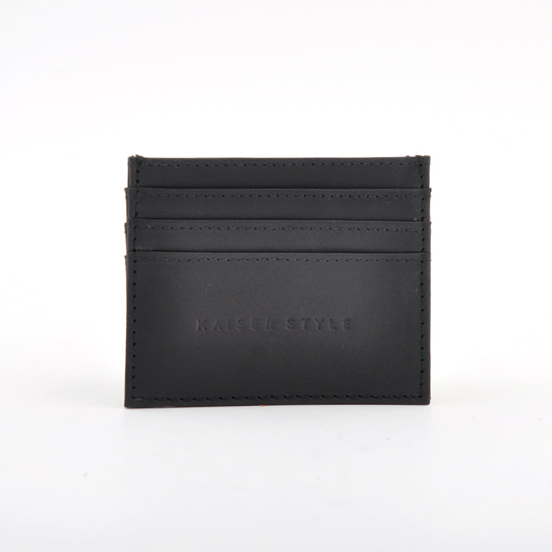 Leather Card Wallet - Black