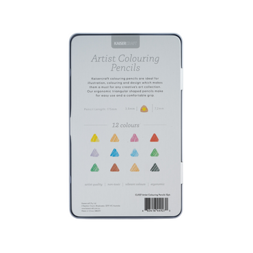 Artist Coloured Pencils 12pc Tin