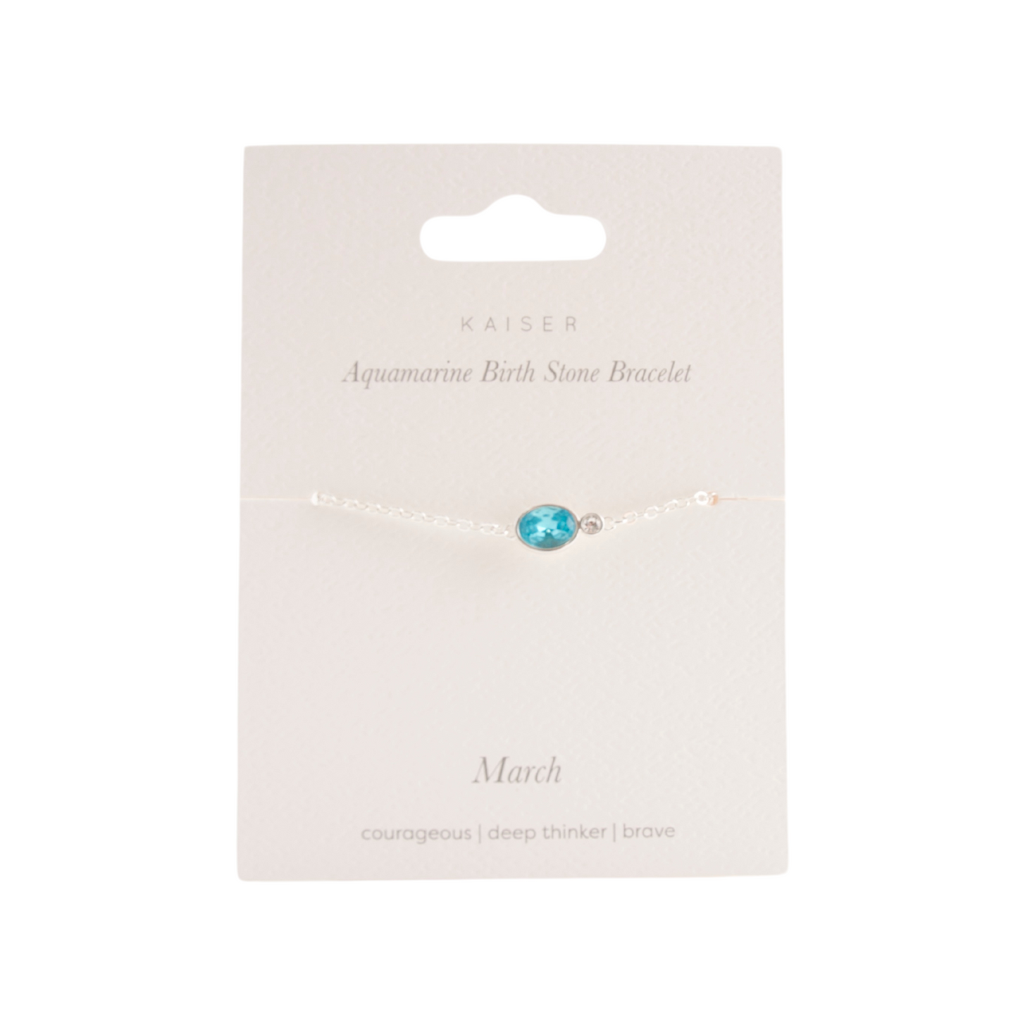 Birthstone Bracelet Silver - March