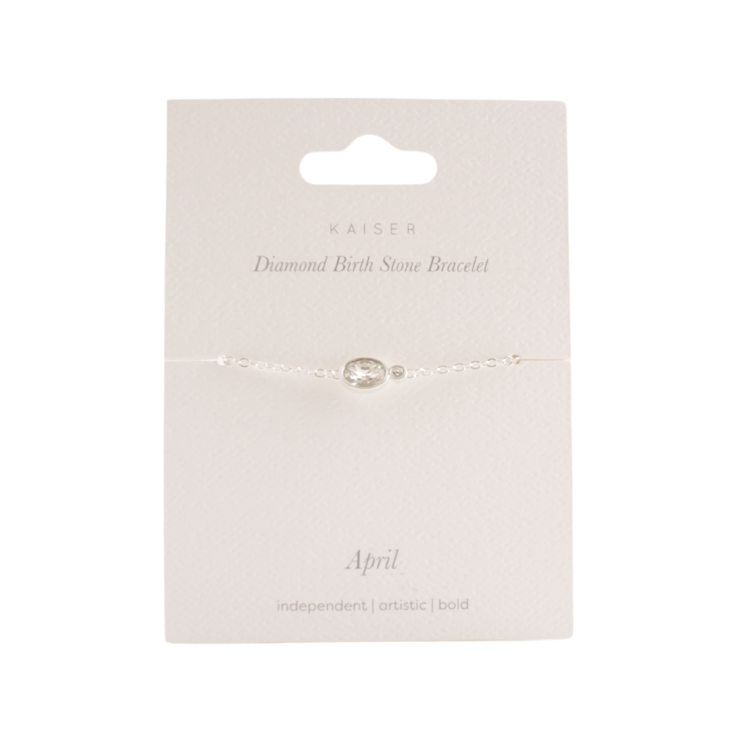 Birthstone Bracelet Silver - April