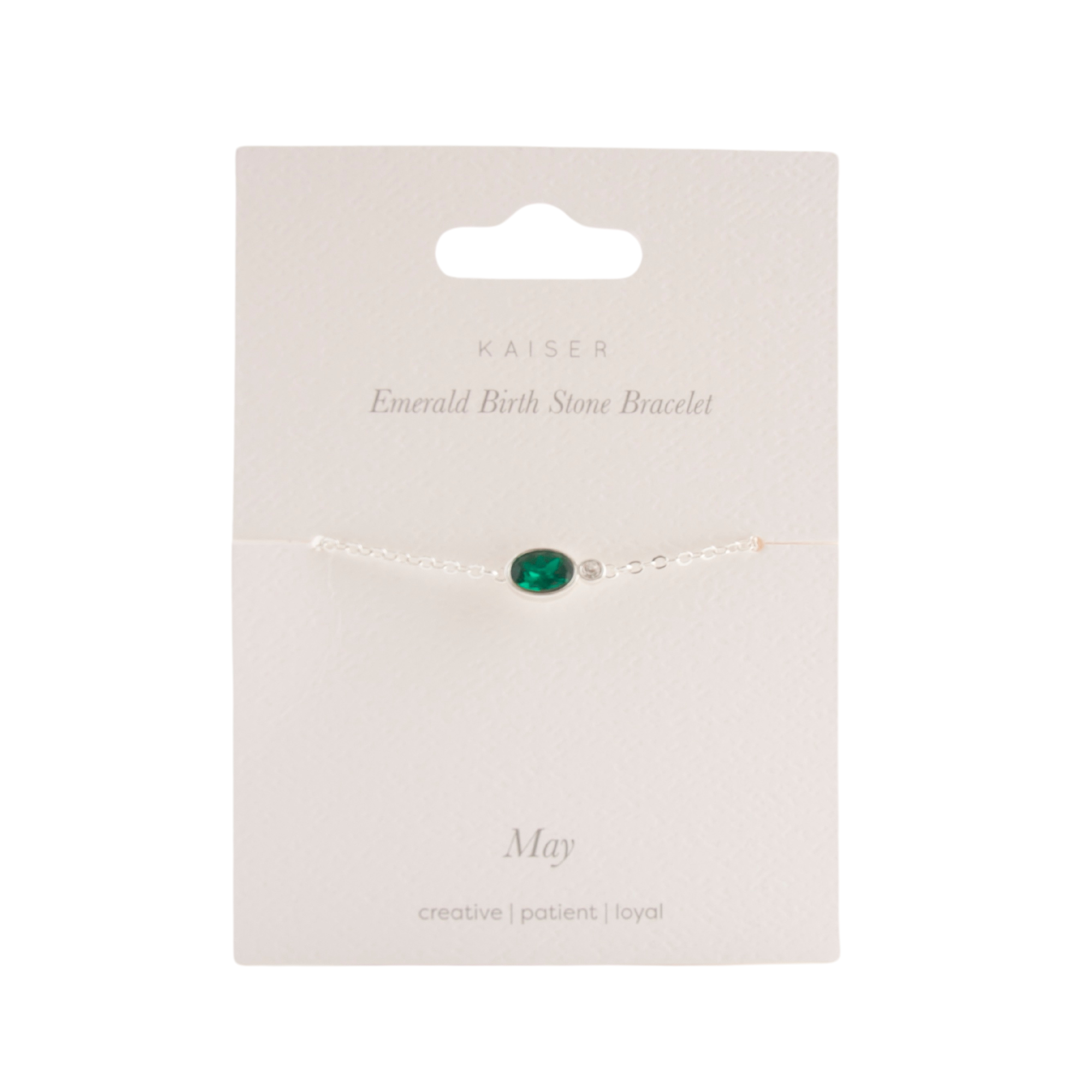 Birthstone Bracelet Silver - May