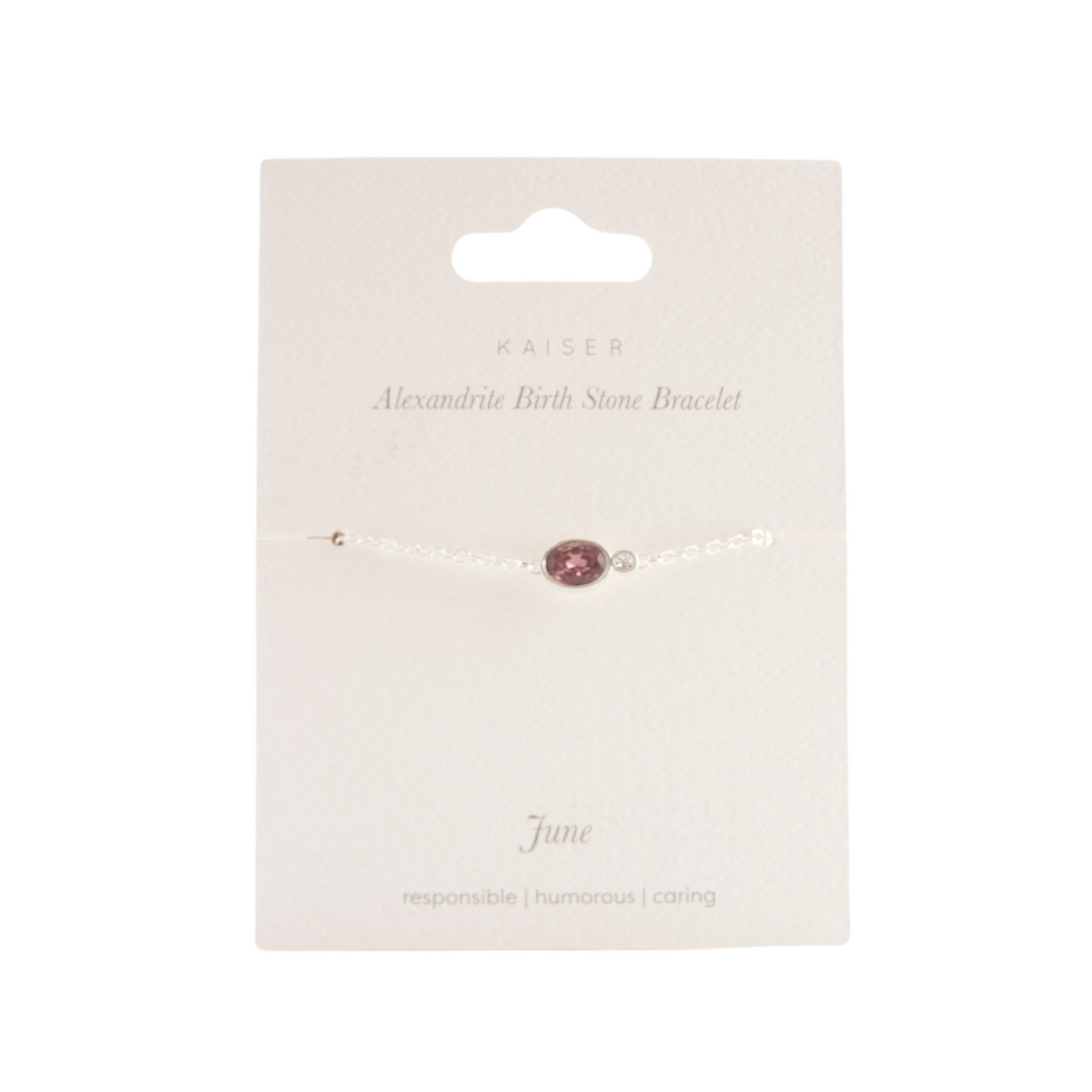 Birthstone Bracelet Silver - June