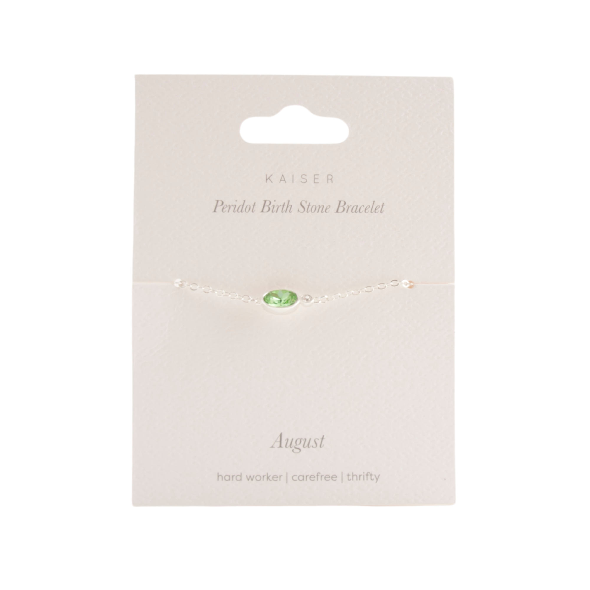 Birthstone Bracelet Silver - August