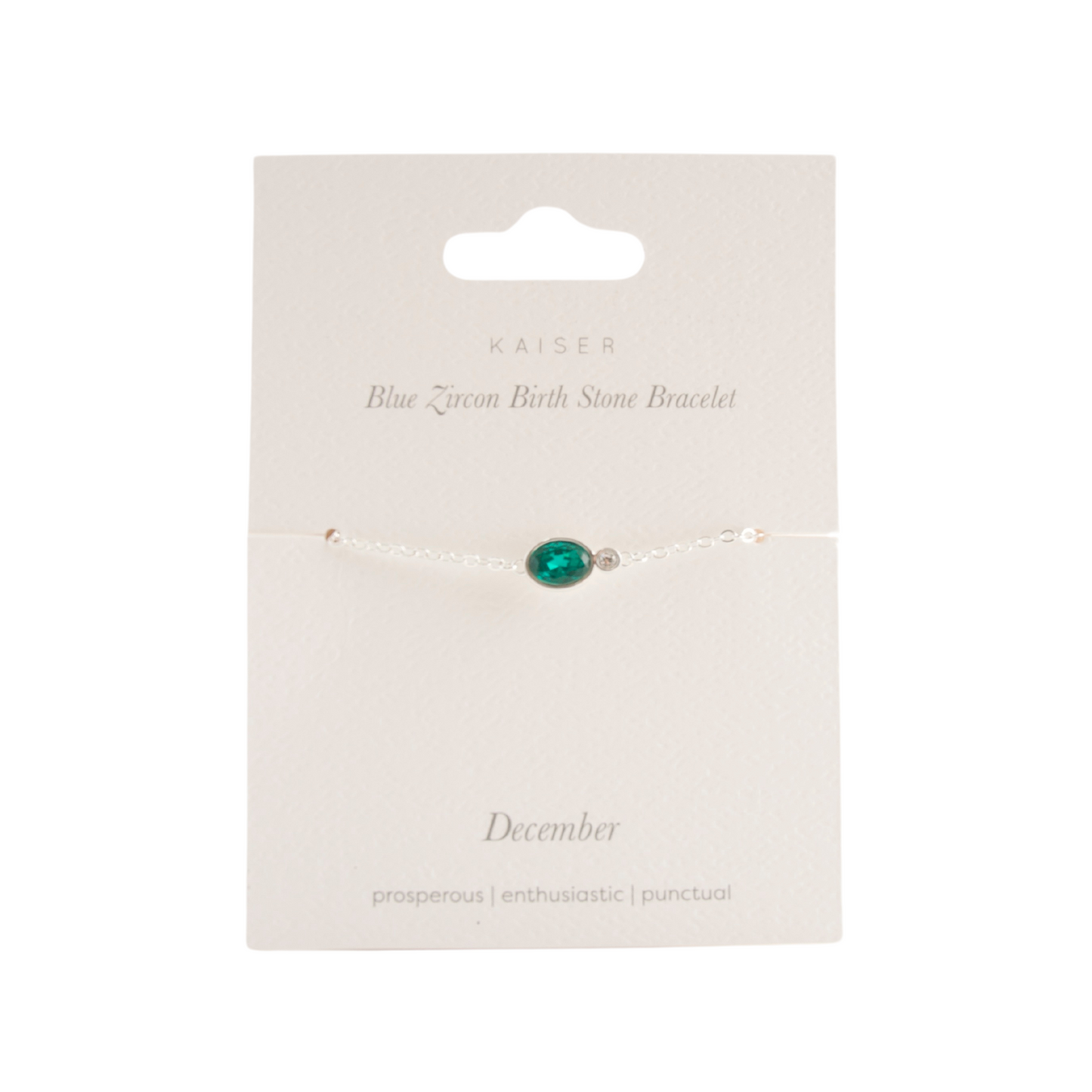 Birthstone Bracelet Silver - December