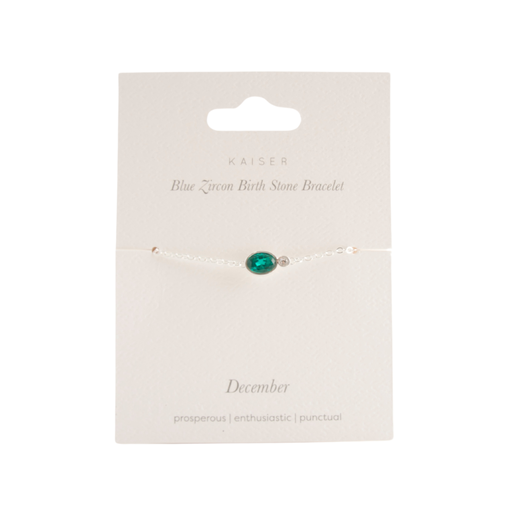 Birthstone Bracelet Silver - December