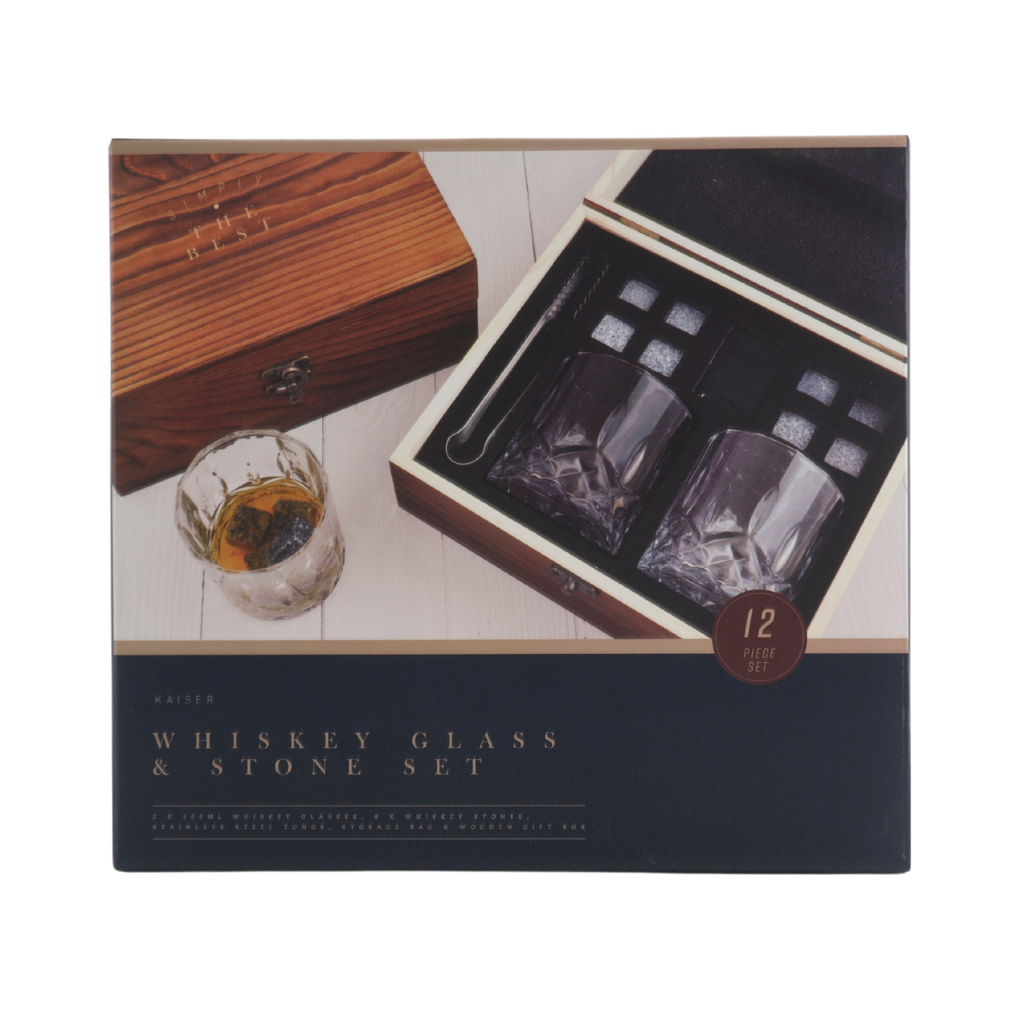 Whiskey Glass & Stone Set