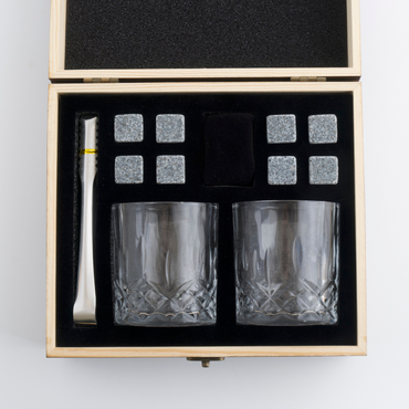 Whiskey Glass & Stone Set