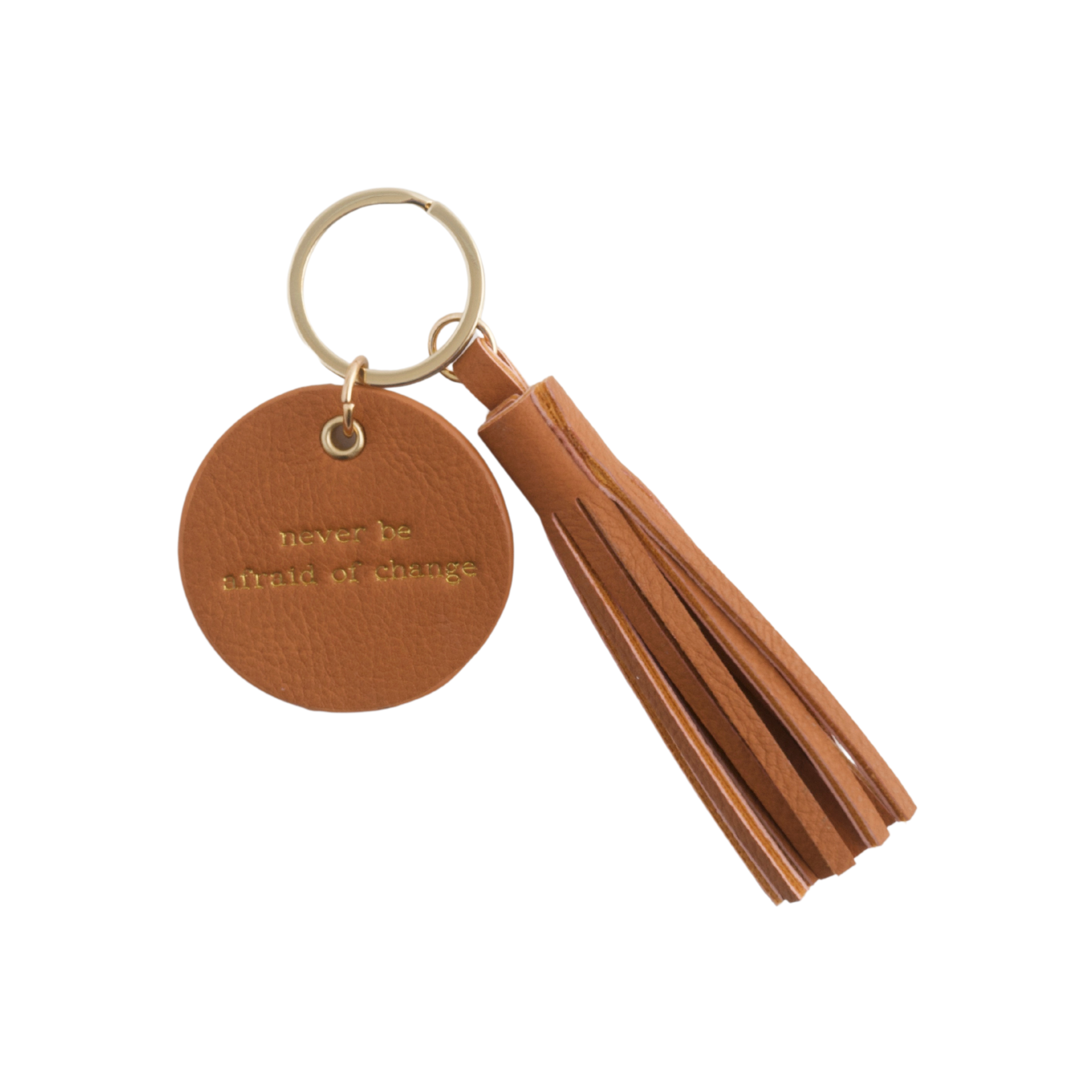 PU Circle & Tassel Keyring - Never Change