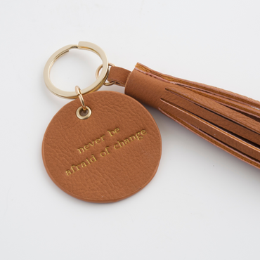 PU Circle & Tassel Keyring - Never Change