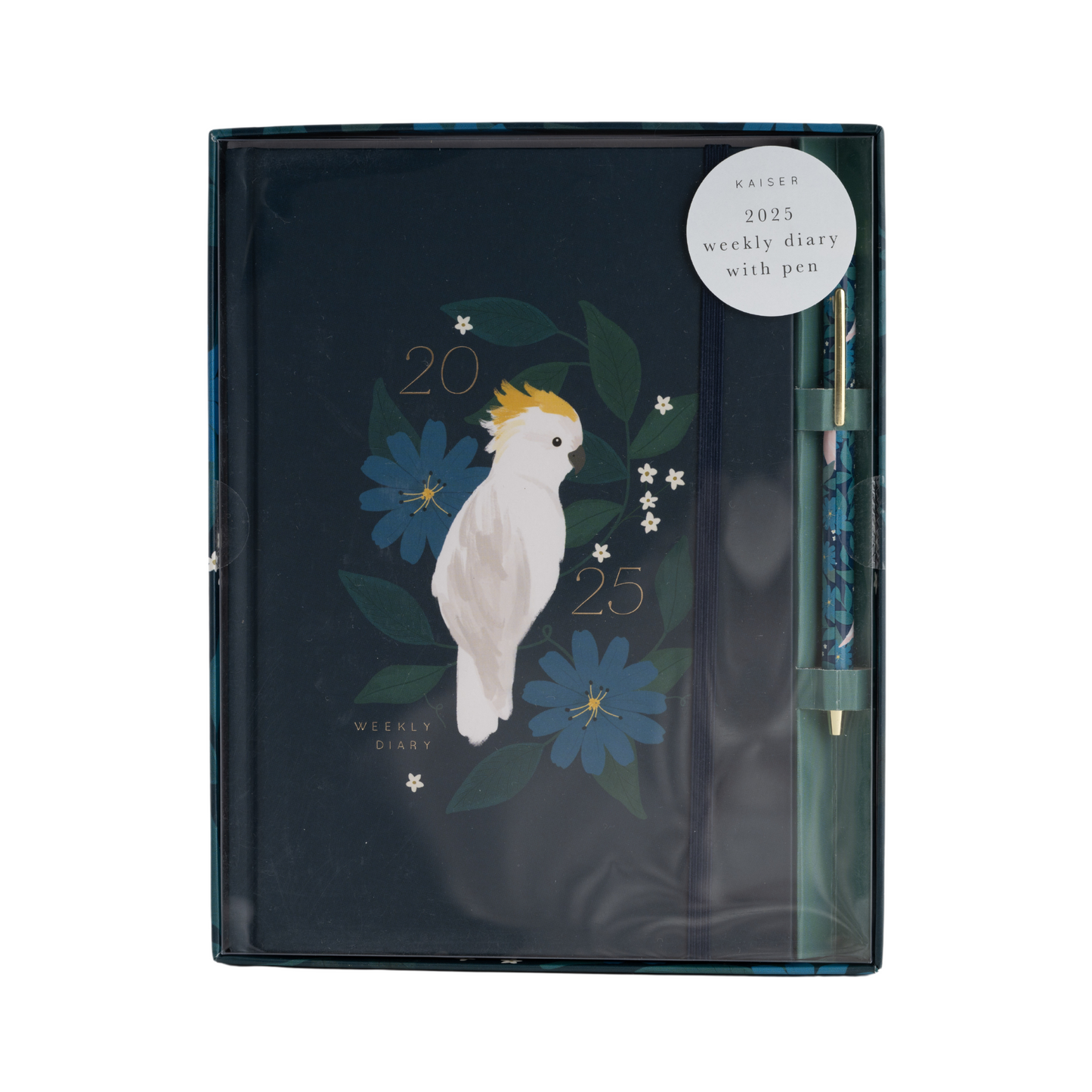 2025 A5 Weekly Diary & Pen - Cockatoo Bloom