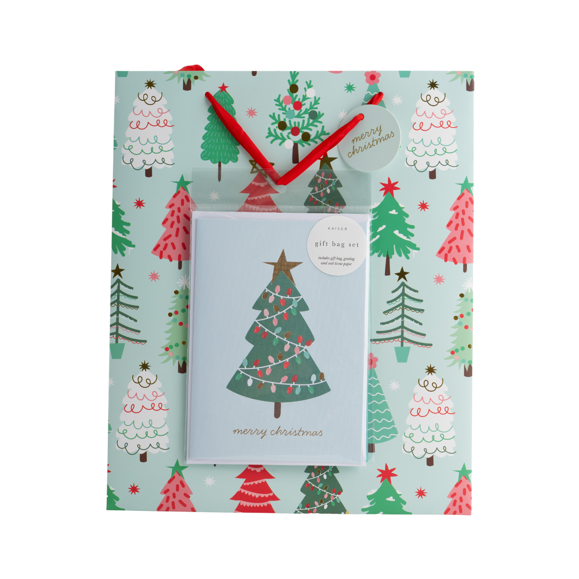 Large Gift Bag Set - Festive Trees