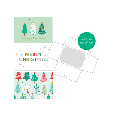 3pk Gift Card Envelopes - Festive Trees