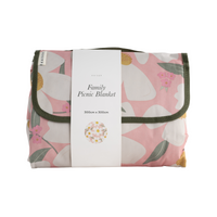 Family Picnic Blanket - Pink Flower Posy