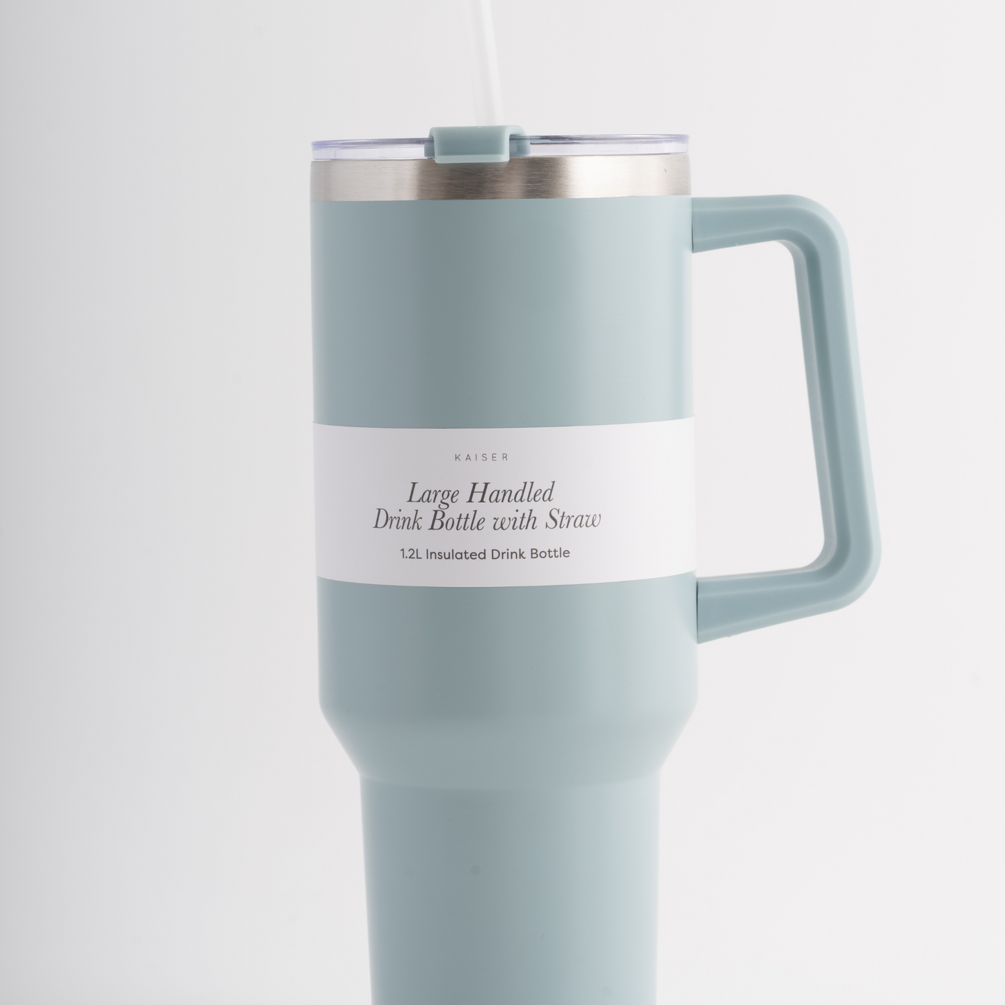 Large Handled Drink Bottle With Straw 1.2Lt - Sky