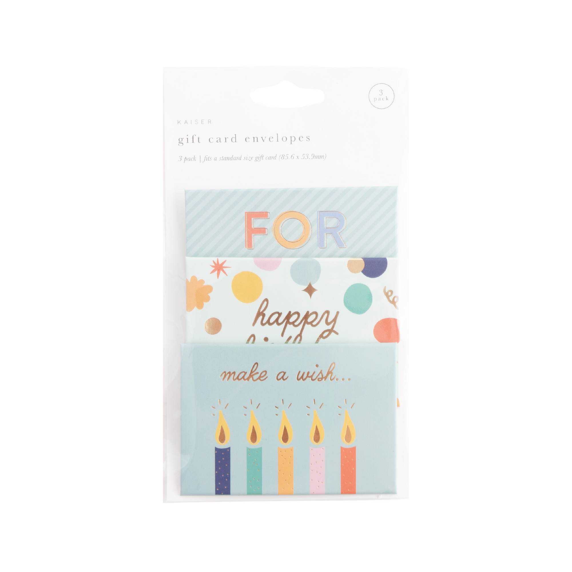 3Pk Gift Card Envelopes - Confetti Pop