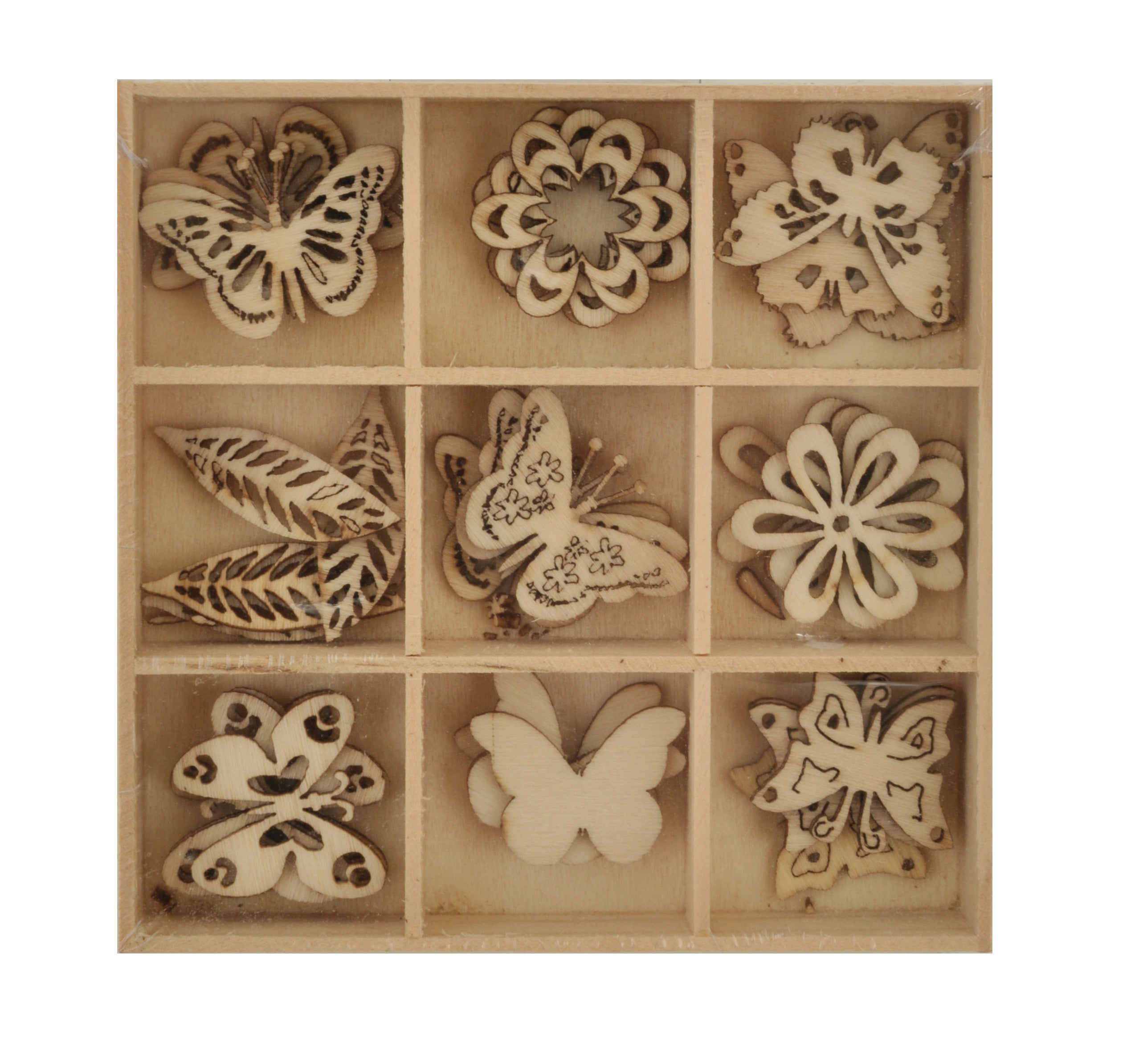 Wooden Shapes - Butterfly - 45pcs