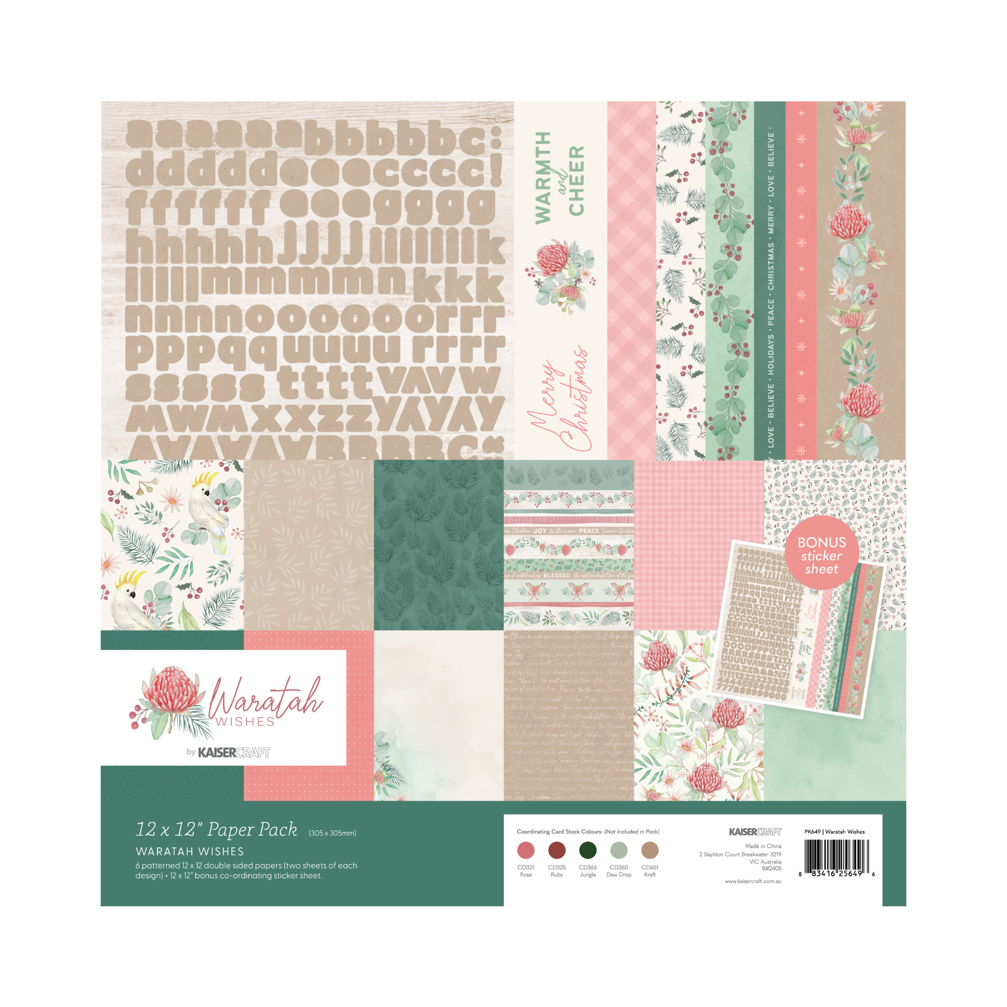 Waratah Wishes Paper Pack Bonus Sticker Sheet