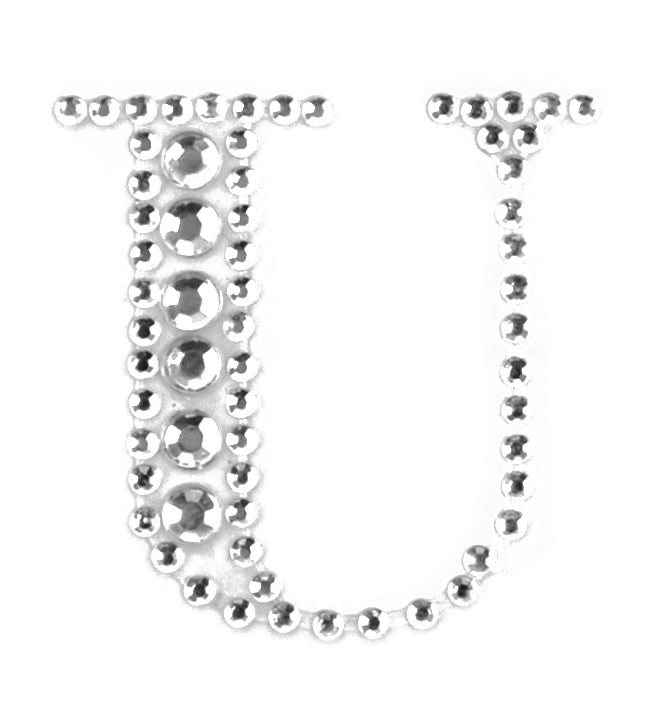 Rhinestone U Silver