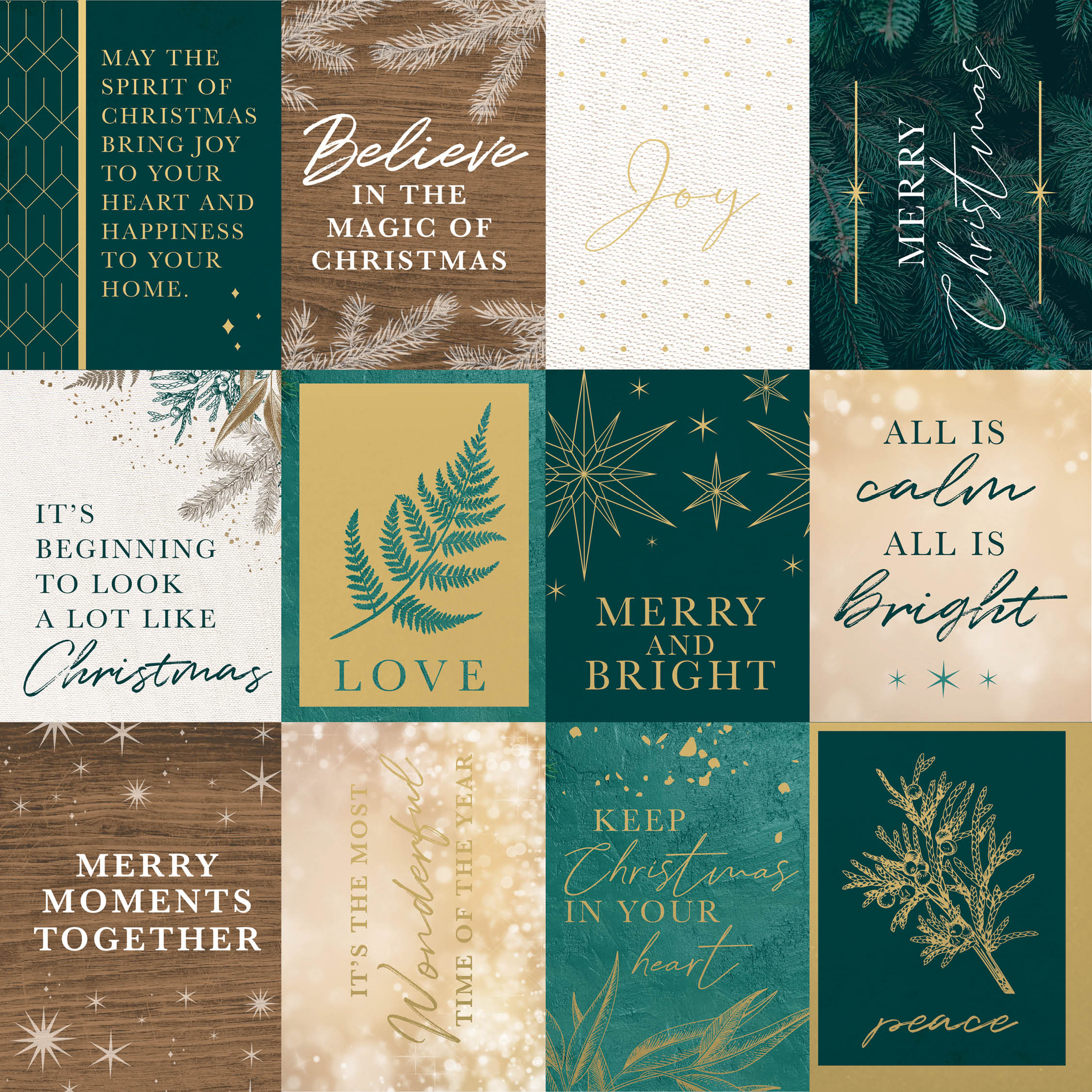 Emerald Eve 12x12 Scrapbook Paper - MERRY MOMENTS – Kaisercraft