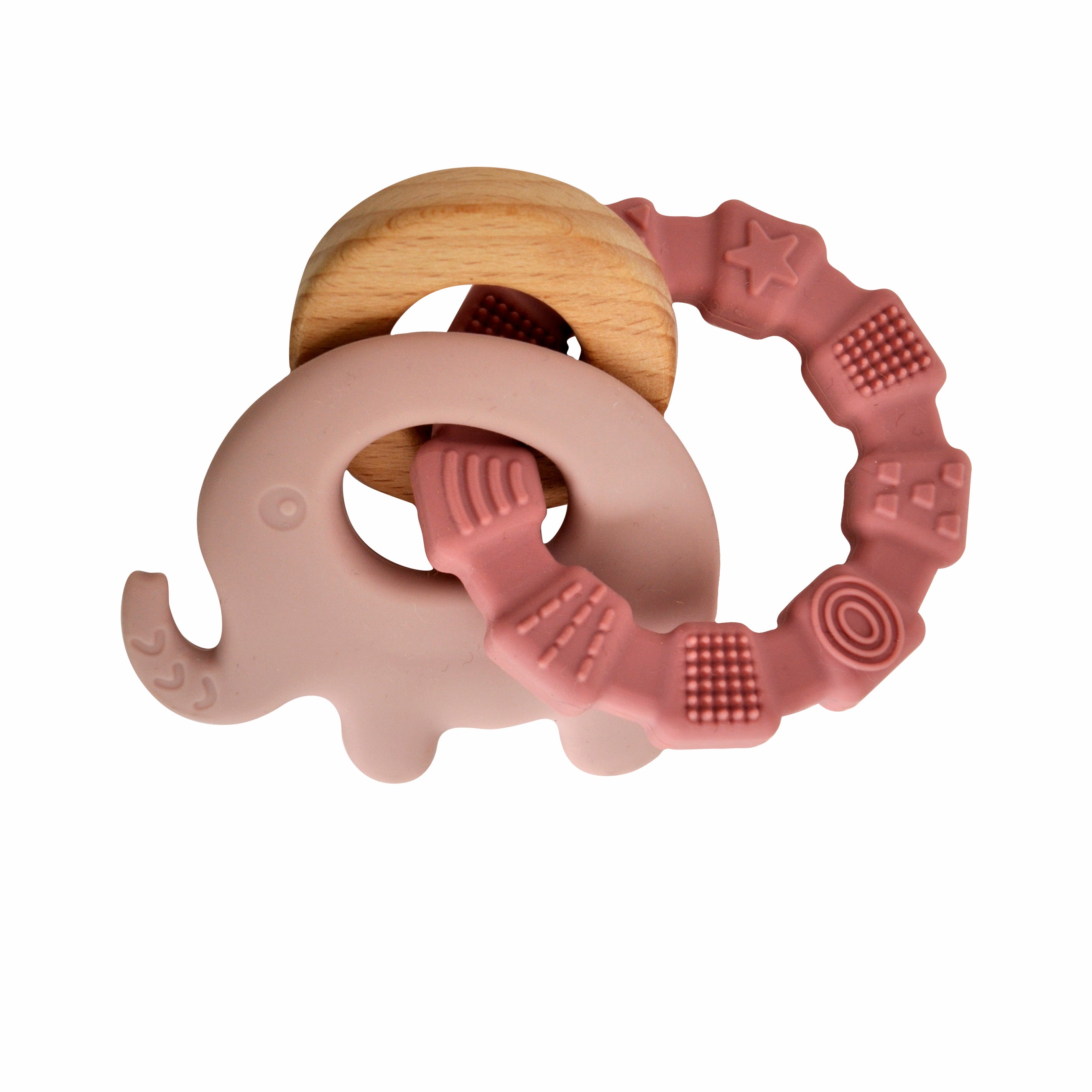 Pink best sale teething ring